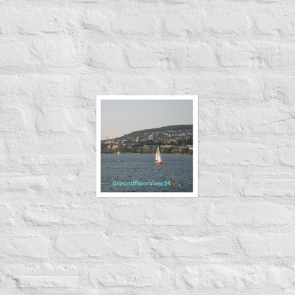 Beautiful River & Hills Sinari Photo paper poster with groundfloorview24 with House Logo