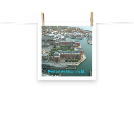 Nice City Photo paper poster with realestatematching with key Logo