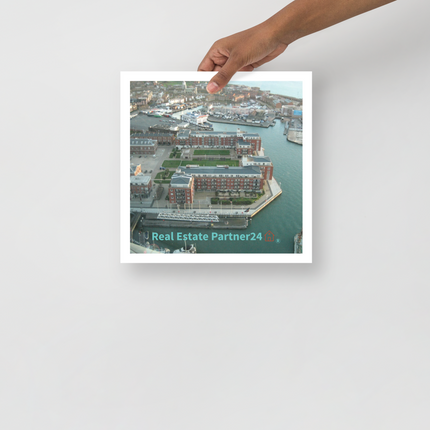 Nice City Photo paper poster with realestatepartner24 with house Logo