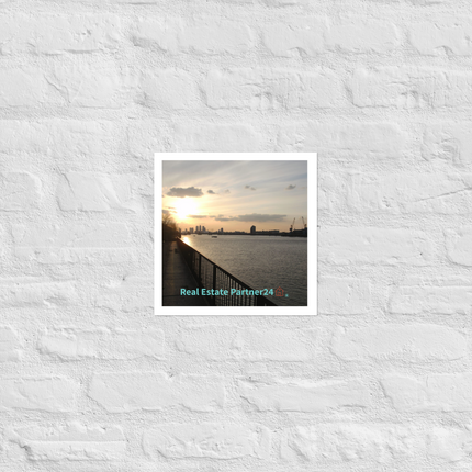 Awesome River View Photo paper poster with realestatepartner24 with house Logo