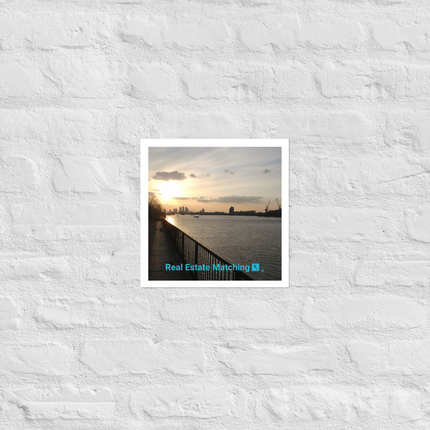 Awesome River View Photo paper poster with realestatematching with key Logo