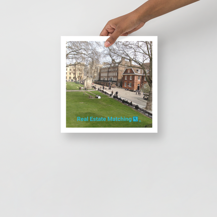 Beautiful Park Photo paper poster with realestatematching with key Logo
