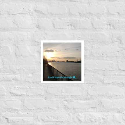 Awesome River View Photo paper poster with realestatematching24 with key Logo