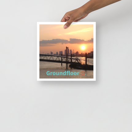 Evening Glow Photo paper poster with Groundfloor with House Logo