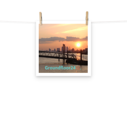 Evening Glow Photo paper poster with Groundfloor24 with House Logo