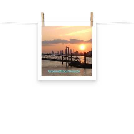 Evening Glow Photo paper poster with GroundfloorView24 with House Logo