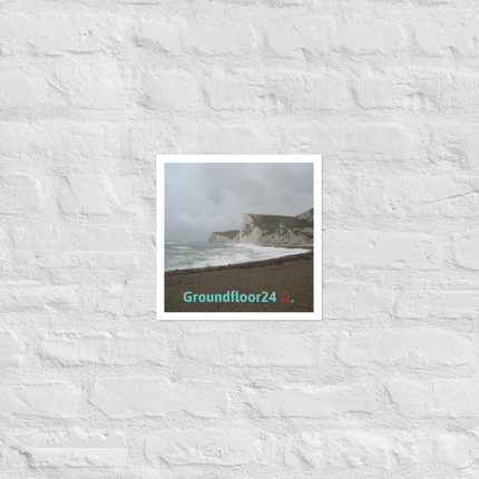 Waves and Sand Photo paper poster with Groundfloor24 with House Logo