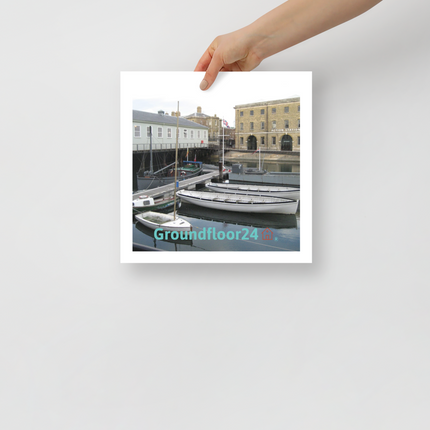 Boat on Water Photo paper poster with Groundfloor24 with House Logo