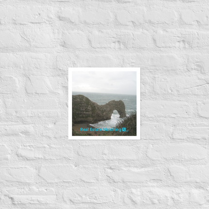 Coastal Escape Photo paper poster with realestatematching with key Logo