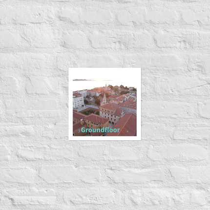 Roof Sunset View Photo paper poster with Groundfloor with House Logo