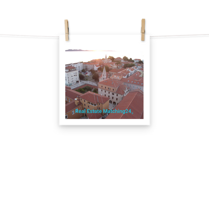 Roof Sunset View Photo paper poster with realestatematching24 without key Logo