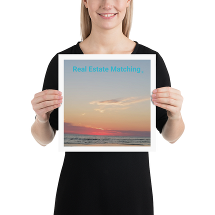 Sunset Sinari Photo paper poster with Real Estate Matching Logo