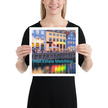 Nyhavn Photo paper poster with Real Estate Matching Logo