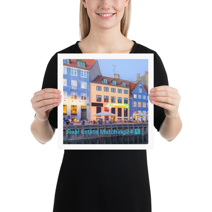 Nyhavn Photo paper poster with Real Estate Matching24 Logo