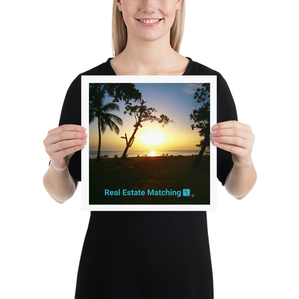 Beautiful Sea View Photo paper poster with realestatematching with key Logo