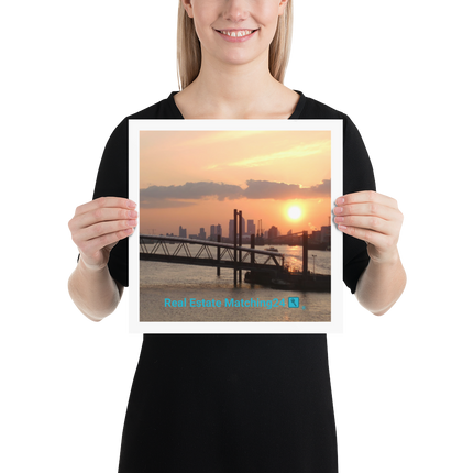 Evening Glow Photo paper poster with realestatematching24 with key Logo