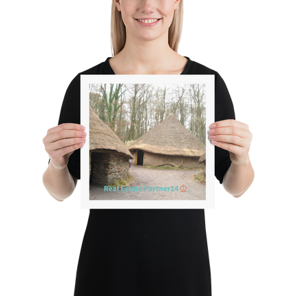 Village Charm Photo paper poster with realestatepartner24 with house Logo