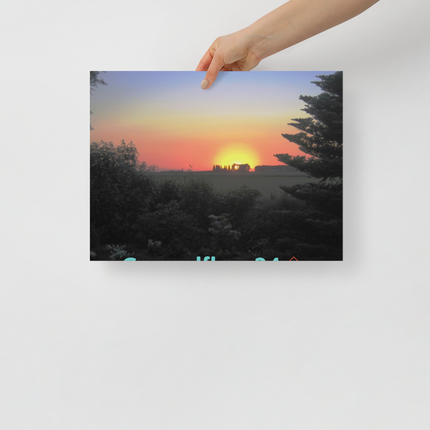 Beautiful Sunset Sinari Photo paper poster with Groundfloor24 with House Logo