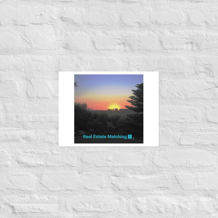 Beautiful Sunset Sinari Photo paper poster with realestatematching with key Logo