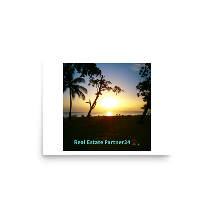 Beautiful Sea View Photo paper poster with realestatepartner24 with house Logo