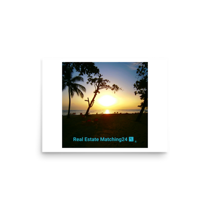 Beautiful Sea View Photo paper poster with realestatematching24 with key Logo