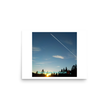 Attractive Sunset Sinari Photo paper poster with realestatepartner24 with house Logo