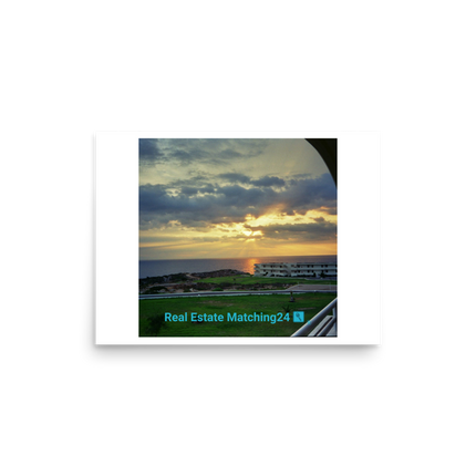 Natural View Photo paper poster with realestatematching24 with key Logo