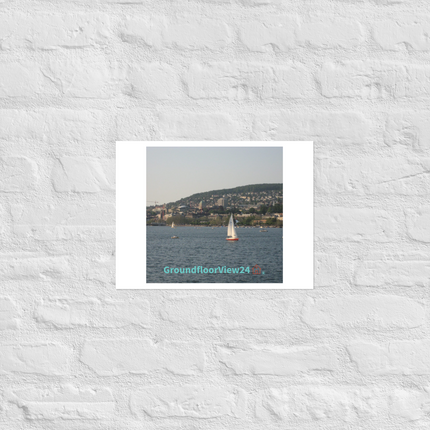 Beautiful River & Hills Sinari Photo paper poster with groundfloorview24 with House Logo