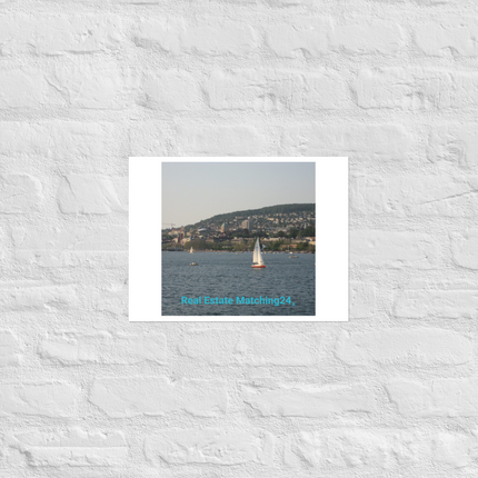 Beautiful River & Hills Sinari Photo paper poster with realestatematching24 without key Logo