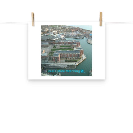 Nice City Photo paper poster with realestatematching with key Logo