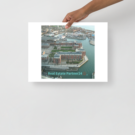 Nice City Photo paper poster with realestatepartner24 with house Logo