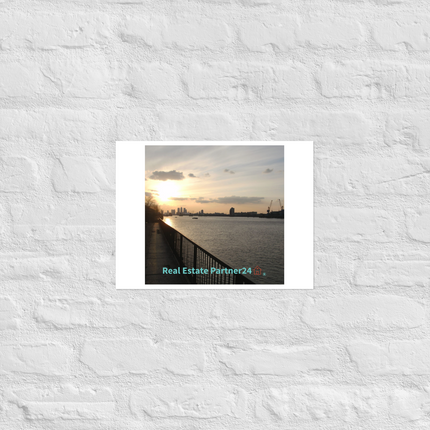 Awesome River View Photo paper poster with realestatepartner24 with house Logo