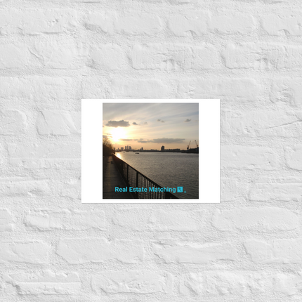 Awesome River View Photo paper poster with realestatematching with key Logo