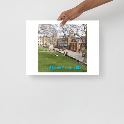 Beautiful Park Photo paper poster with realestatematching with key Logo