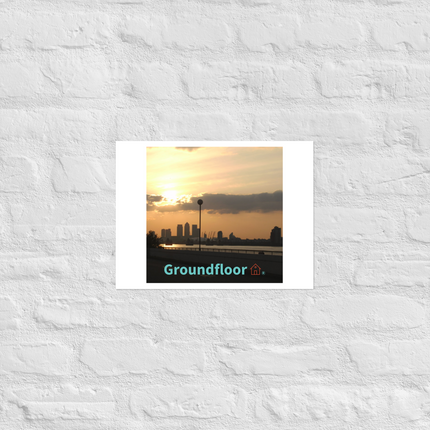 Majestic Sunset Photo paper poster with Groundfloor with House Logo