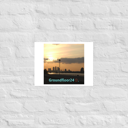 Majestic Sunset Photo paper poster with Groundfloor24 with House Logo