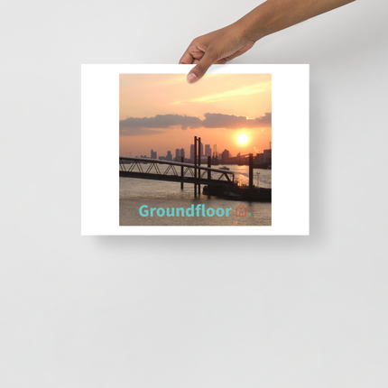 Evening Glow Photo paper poster with Groundfloor with House Logo