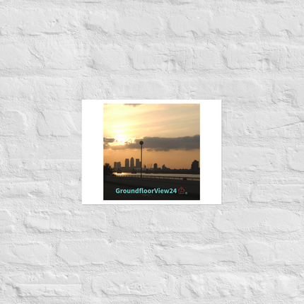 Majestic Sunset Photo paper poster with groundfloorview24 with House Logo