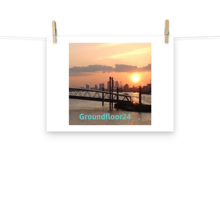 Evening Glow Photo paper poster with Groundfloor24 with House Logo