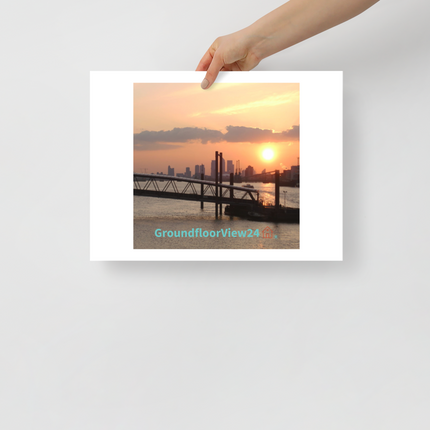 Evening Glow Photo paper poster with realestatematching with key Logo