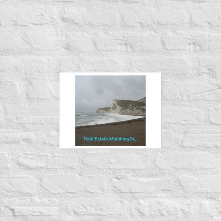 Waves and Sand Photo paper poster with realestatematching24 without key Logo