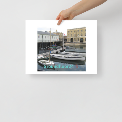 Boat on Water Photo paper poster with Groundfloor24 with House Logo