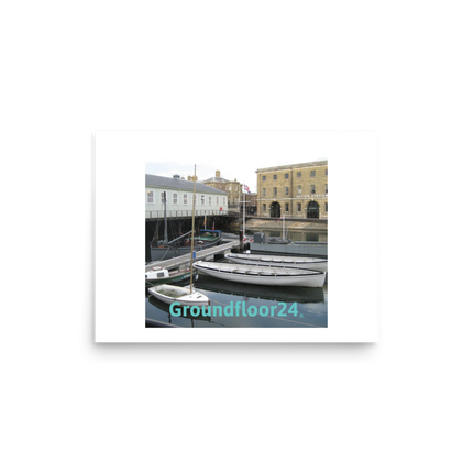 Boat on Water Photo paper poster with Groundfloor24 without House Logo
