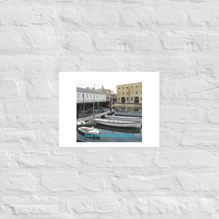 Boat on Water Photo paper poster with realestatematching24 without key Logo