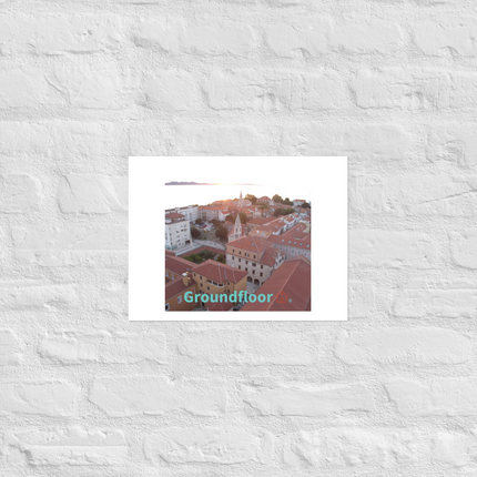 Roof Sunset View Photo paper poster with Groundfloor with House Logo