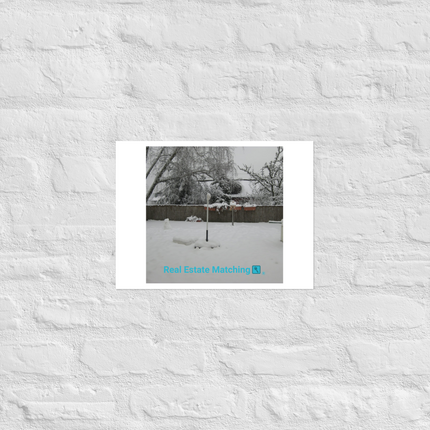 Winter Wonderland Photo paper poster with realestatematching with key Logo