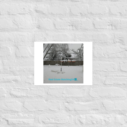 Winter Wonderland Photo paper poster with realestatematching24 with key Logo