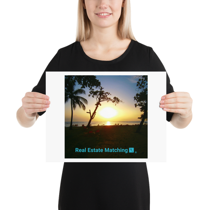 Beautiful Sea View Photo paper poster with realestatematching with key Logo
