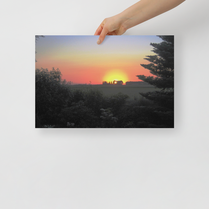 Beautiful Sunset Sinari Photo paper poster with Groundfloor with House Logo