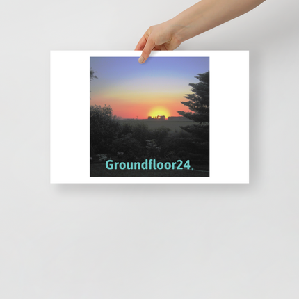 Beautiful Sunset Sinari Photo paper poster with Groundfloor24 without House Logo